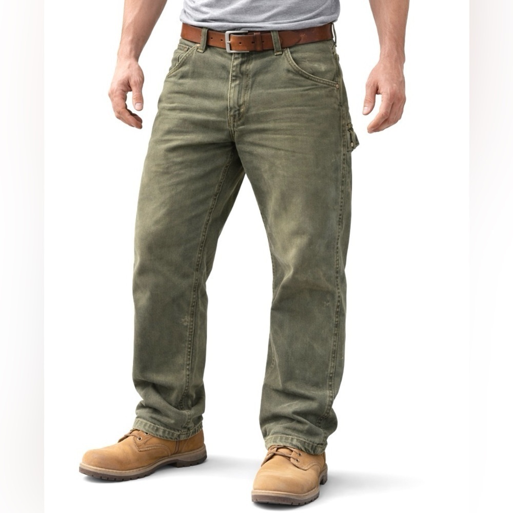 Vintage Carhartt Work Pants Duck Canvas Moss Green 36x30 - Picture 1 of 11